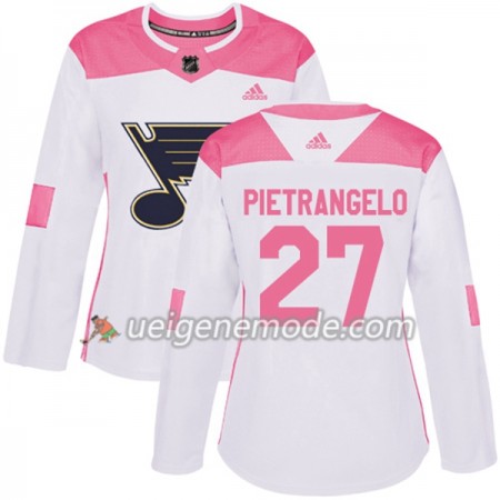 Dame Eishockey St. Louis Blues Trikot Alex Pietrangelo 27 Adidas 2017-2018 Weiß Pink Fashion Authentic